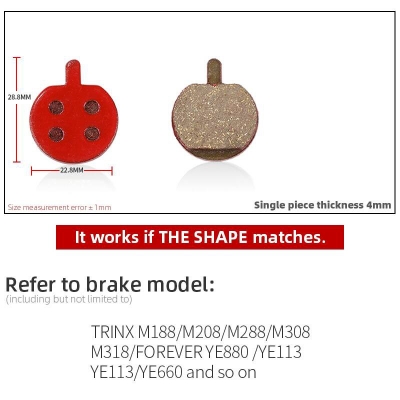 Picture of Brake Pads Resin Semi-Metallic Mountain Road Cycling Braking Disc Parts for BB8 NOVELA YINXING BOLIDS FOREVIR 2pc with spring