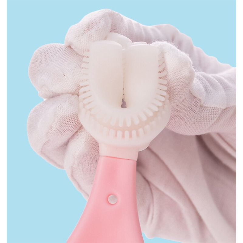 Picture of Children's U-shaped toothbrush, baby soft fur, Oral Cleaning Manual Toothbrush No BPA,lazy population, tooth brushing, oral shape cleaning, 2-8 years old