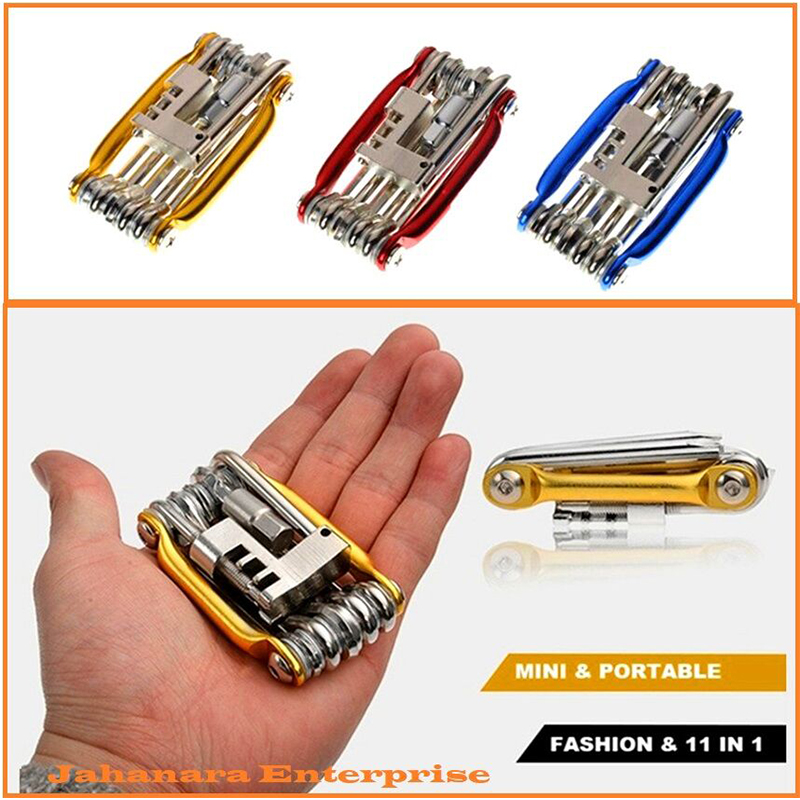 Picture of Bicycle Tools Heavy Duty 11 Function Folding Pocket Tool Motorcycle Accessories