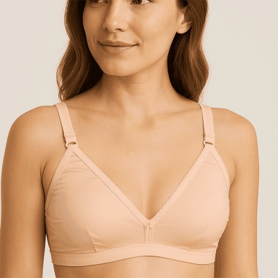 Picture of Soft Streachable Comfortable Bra for Woman - Cream - Int:42