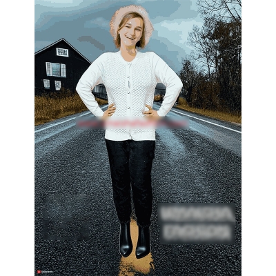 Picture of Stylish Fashionable Winter Dress Knitting Cotton Open Front Long Sleeve Cardigan Sweater for Ladies - Fish white - Int:34