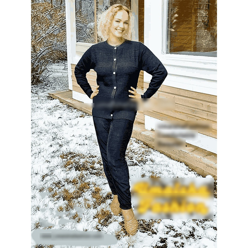 Picture of Stylish Fashionable Winter Dress Knitting Cotton Open Front Long Sleeve Cardigan Sweater for Ladies - PBD Black - Int:36