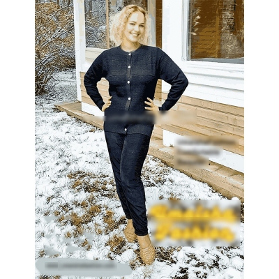 Picture of Stylish Fashionable Winter Dress Knitting Cotton Open Front Long Sleeve Cardigan Sweater for Ladies - PBD Black - Int:36