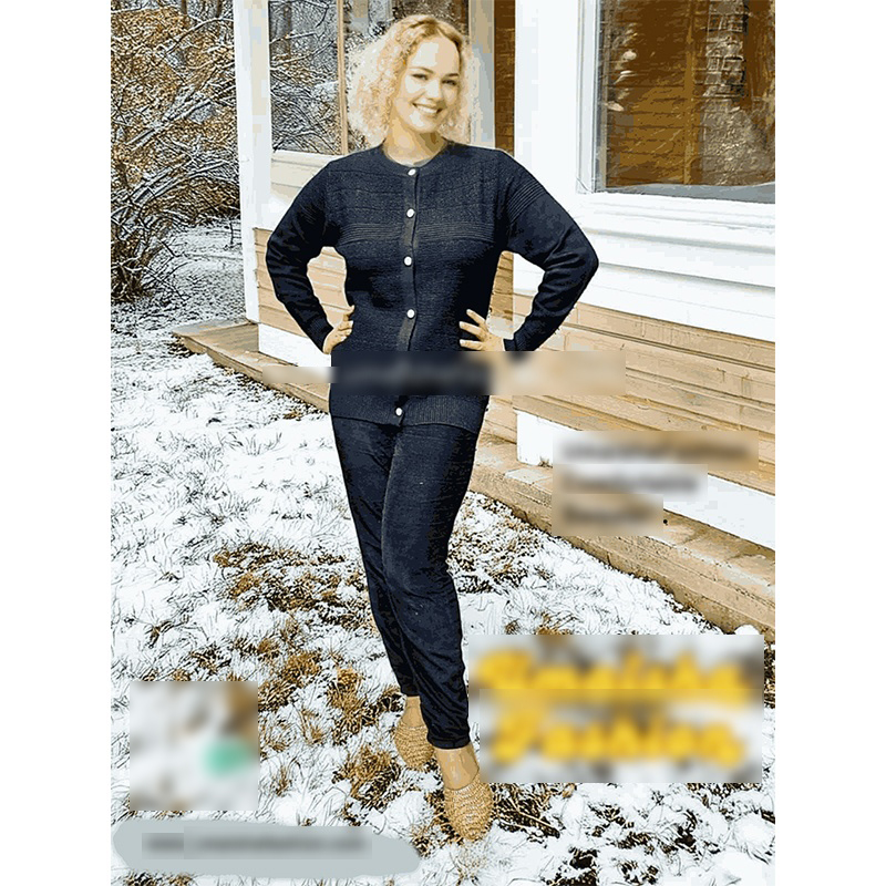 Picture of Stylish Fashionable Winter Dress Knitting Cotton Open Front Long Sleeve Cardigan Sweater for Ladies - PBD Black - Int:34