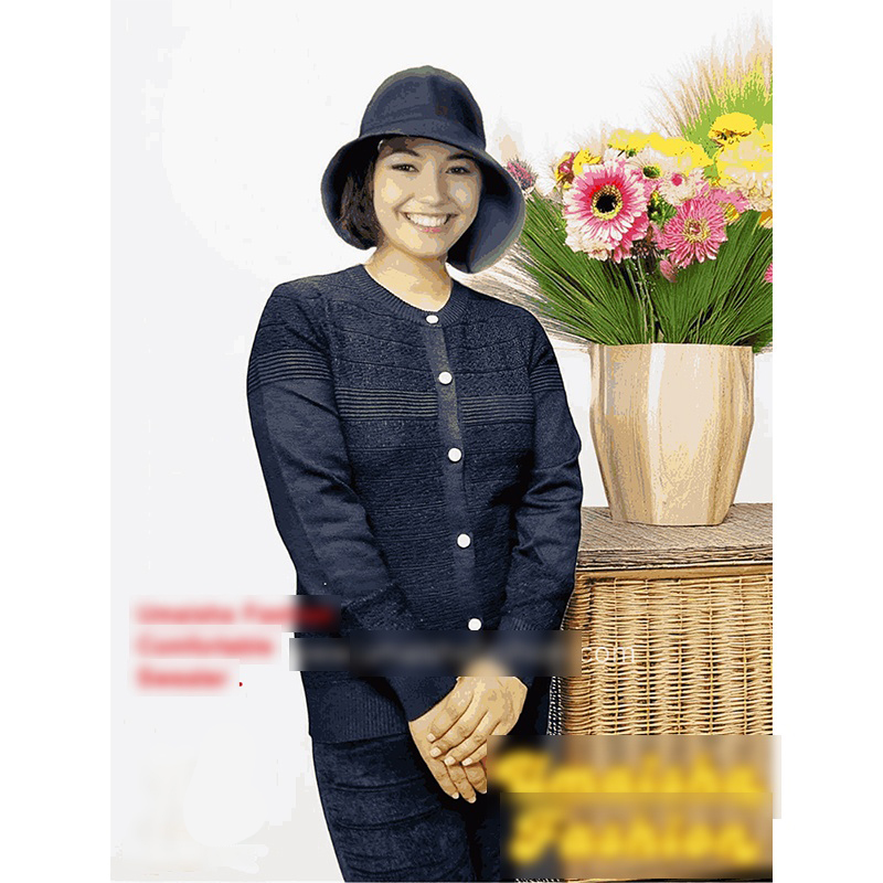 Picture of Stylish Fashionable Winter Dress Knitting Cotton Open Front Long Sleeve Cardigan Sweater for Ladies - PBD Black - Int:34