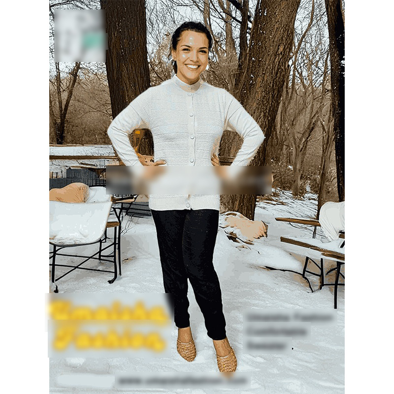 Picture of Stylish Fashionable Winter Dress Knitting Cotton Open Front Long Sleeve Cardigan Sweater for Ladies - PBD white - Int:30