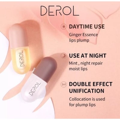 Picture of DEROL Lip Plumper, Day and Night (2Pcs) Natural Lip Oil - Mouth
