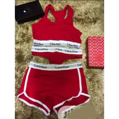Picture of Women's Modern Cotton Thong, Short Panty and Tops 3 pcs Set - Red - Int:L