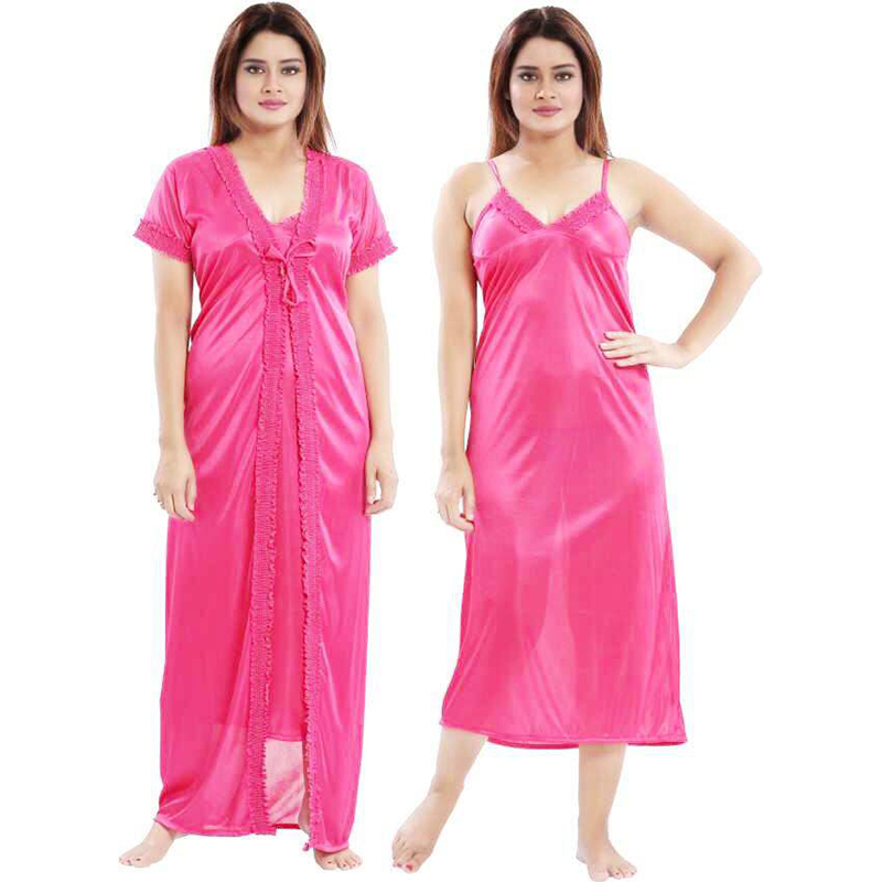 Picture of Night ( Nighty) 2 Part Long Indian Night Dress For Women - Night Dress For Women - Blue - Int:38