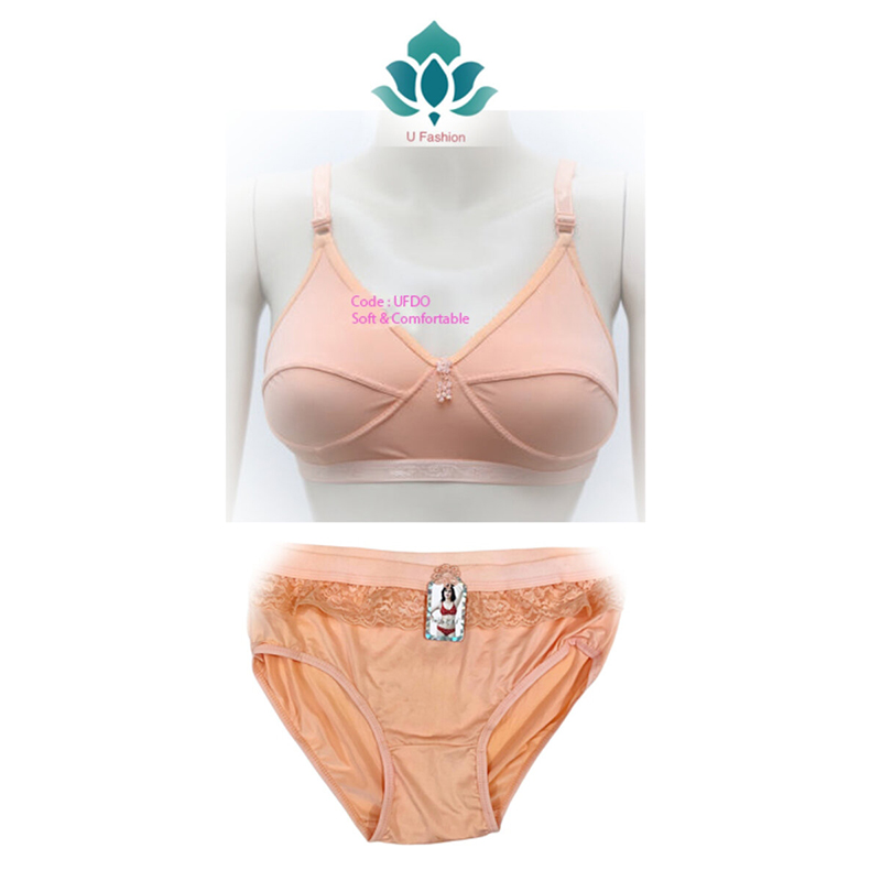 Picture of Soft Stylish Streachable Bra and panty set  - Cream - Int:36