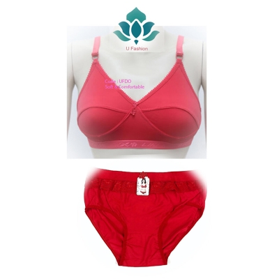 Picture of Soft Stylish Streachable Bra and panty set  - Red - Int:38