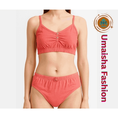 Picture of Girls Matching Underwear Set Cotton Bra and Panty - misty - Int:26