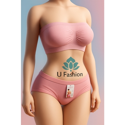 Picture of Ladies Fashion Thai Tube Bra and Thai Panty set- Pink - Int:28