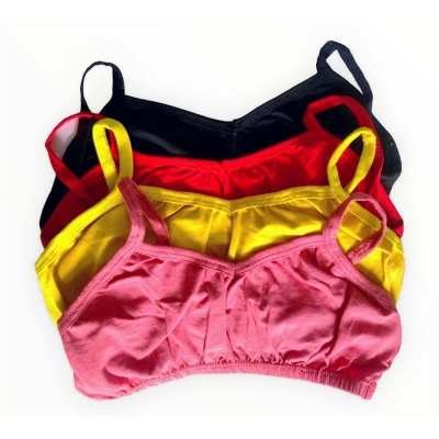 Picture of 4 Pieces Comfortable Super Soft Cotton Semis bra for Girls - Multicolor - Int:7 yrs
