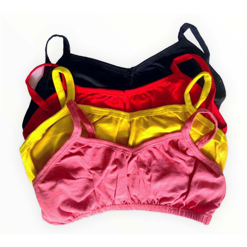 Picture of 4 Pieces Comfortable Super Soft Cotton Semis bra for Girls - Multicolor - Int:8 yrs