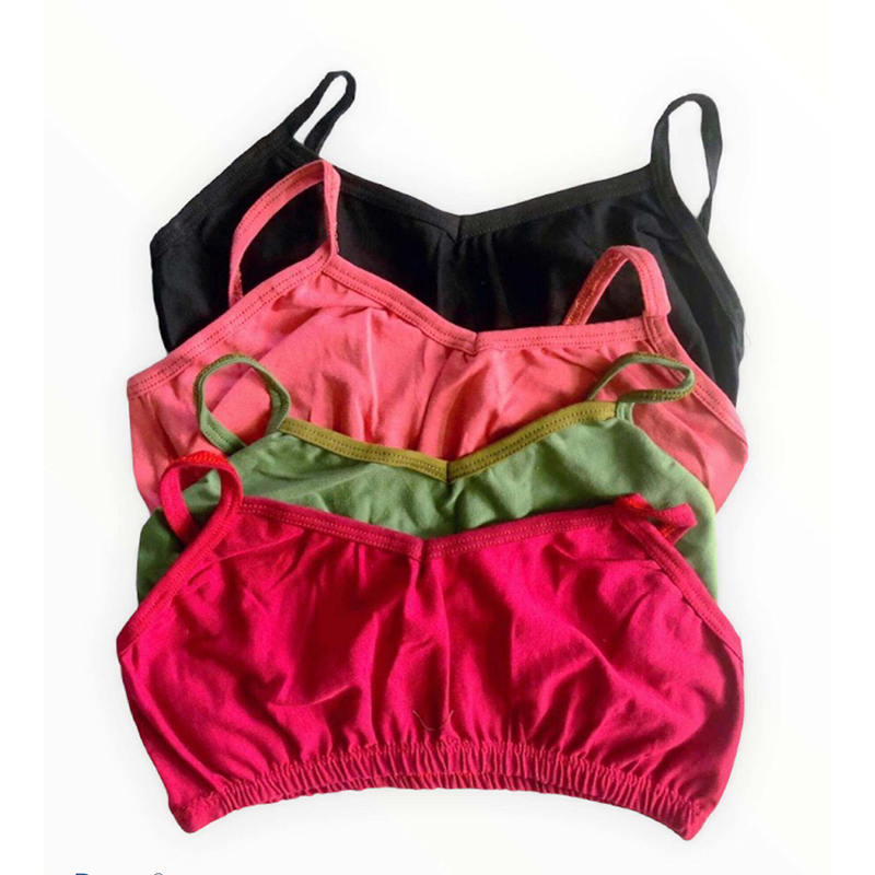 Picture of 4 Pieces Comfortable Super Soft Cotton Semis bra for Girls - Multicolor - Int:30