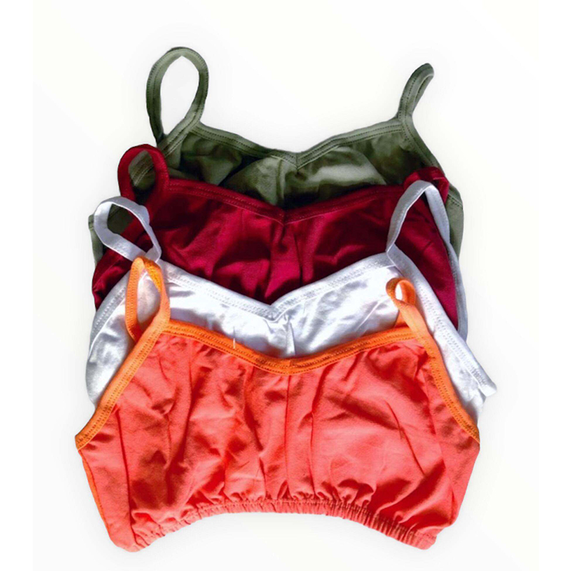 Picture of 4 Pieces Comfortable Super Soft Cotton Semis bra for Girls - Multicolor - Int:32