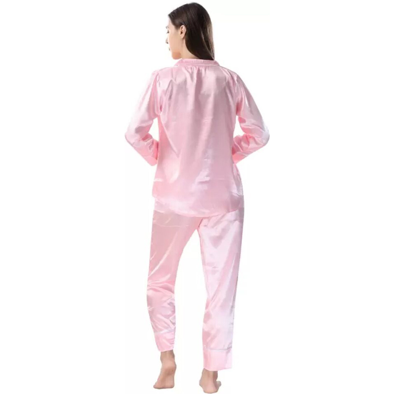 Picture of Comfortable Nightwear for Women - Short Sleeve Shirt and Pant Nighty- Elegant and Refined Nightdress - Comfortable for All Seasons - baby pink - Int:34