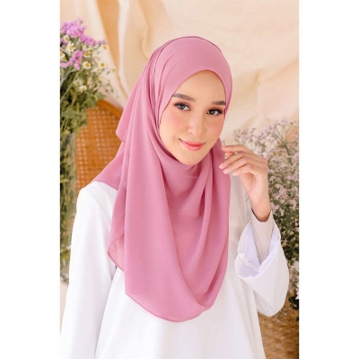 Picture of Georgette hijab, Hijab Cap and Sun protector Hand Gloves - Pink - Int: One size