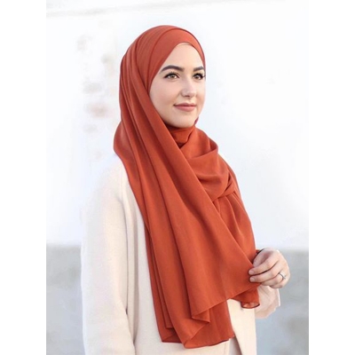 Picture of Georgette hijab, Hijab Cap and Sun protector Hand Gloves - misty - Int: One size