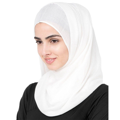 Picture of Chiffon Georgette Hijab And Hijab Cap for Woman - White - Int: One size