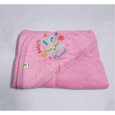 Picture of Baby Cap Hooded Towel, Washable, (Wide 28" - Long 32") - Pink
