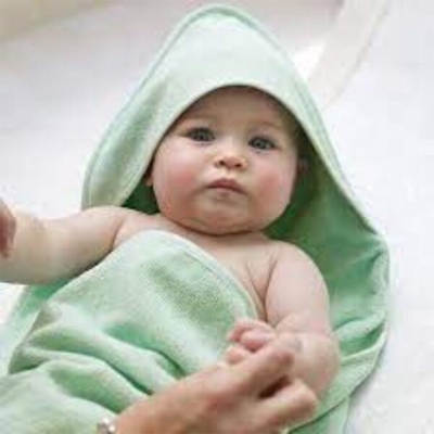 Picture of Baby Cap Hooded Towel, Washable, (Wide 28" - Long 32") - Light green