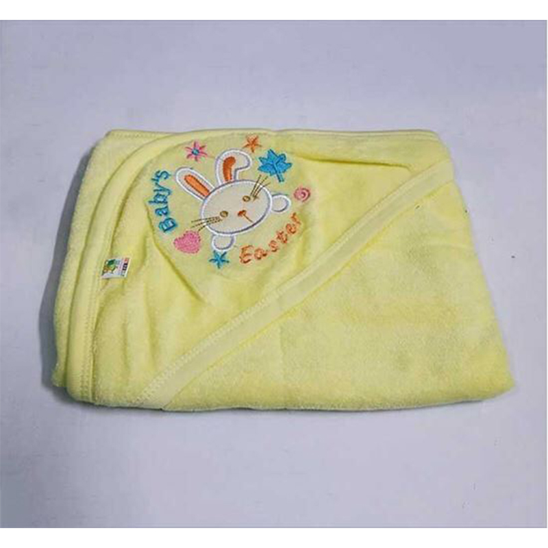 Picture of Baby Cap Hooded Towel, Washable, (Wide 28" - Long 32") - Light yellow