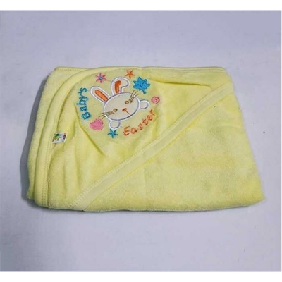 Picture of Baby Cap Hooded Towel, Washable, (Wide 28" - Long 32") - Light yellow