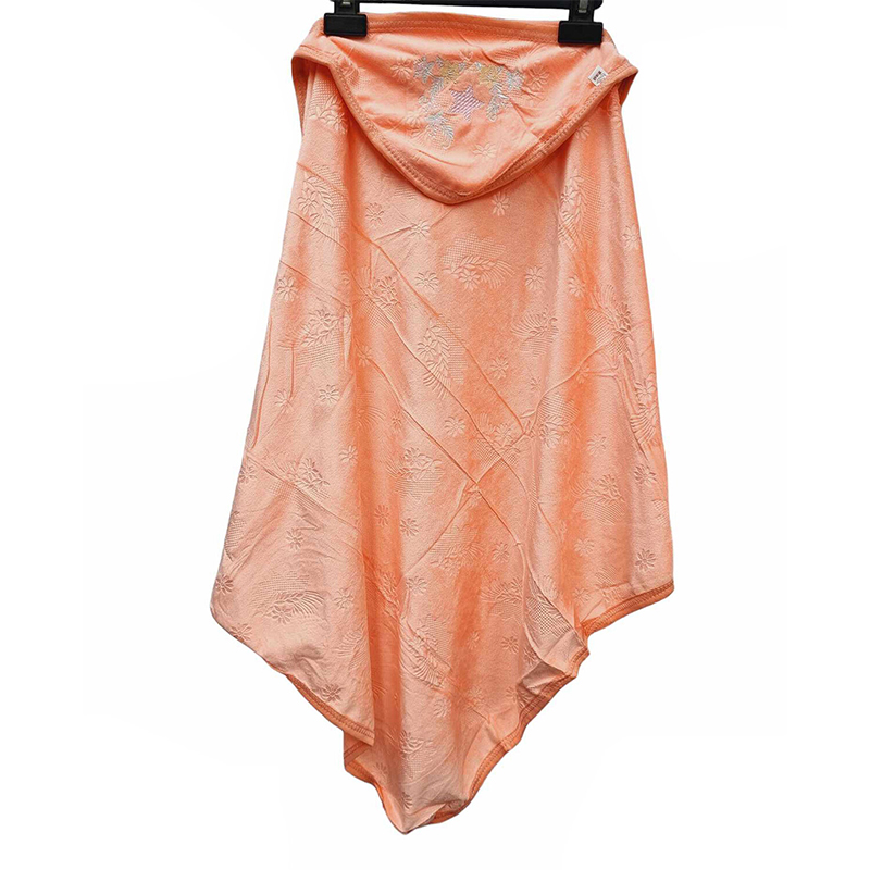 Picture of Velvet Baby Hooded Towel Cap Towel Washcloth - 34" * 30" - coral color
