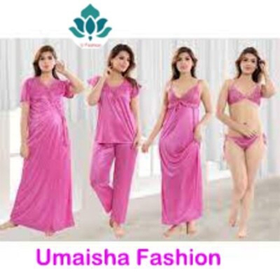 Picture of Women High Quality Exclusive Women's Night Wear Nighty Dresses - Fashionable 6 Part Night Dress - Perfect for Special Occasions - Magenta - Int:38