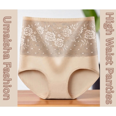 Picture of Women Underwear High Waist Cotton Panties Full Coverage Ladies Briefs- 1pcs - Panty - Multicolor - Waist:36