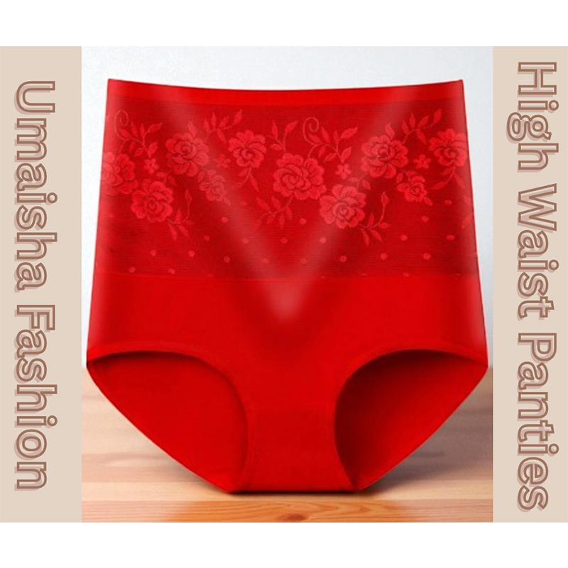 Picture of Women Underwear High Waist Cotton Panties Full Coverage Ladies Briefs- 1pcs - Panty - Multicolor - Waist:36