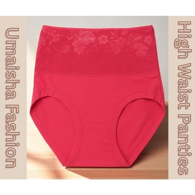Picture of Women Underwear High Waist Cotton Panties Full Coverage Ladies Briefs- 1pcs - Panty - Multicolor - Waist:38