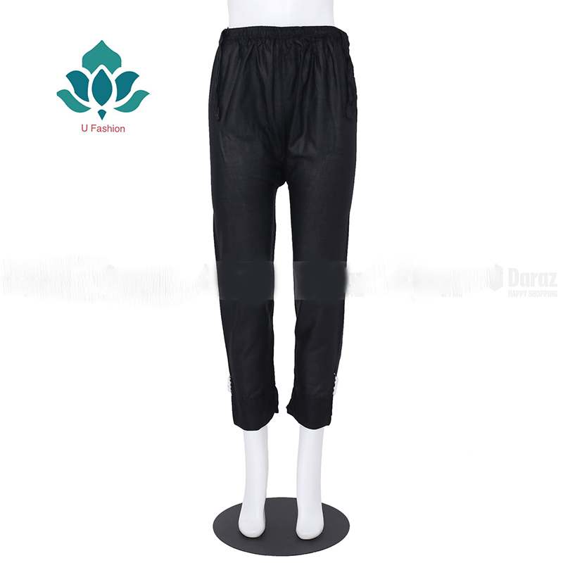 Picture of Bottom Cotton Linen Mix Teenager Pant Cut Payjama Jeggings - Black - Waist:38