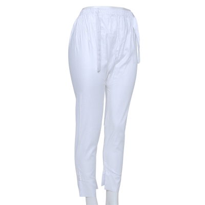 Picture of Bottom Cotton Linen Mix Teenager Pant Cut Payjama Jeggings - White - Waist:32