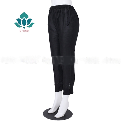 Picture of Bottom Cotton Linen Mix Teenager Pant Cut Payjama Jeggings - Black - Waist:28