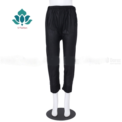 Picture of Bottom Cotton Linen Mix Teenager Pant Cut Payjama Jeggings - Black - Waist:28