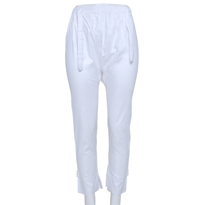 Picture of Bottom Cotton Linen Mix Teenager Pant Cut Payjama Jeggings - White - Waist:34