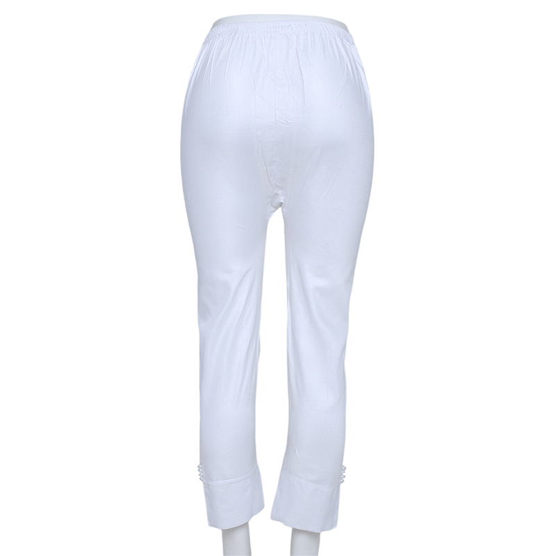 Picture of Bottom Cotton Linen Mix Teenager Pant Cut Payjama Jeggings - White - Waist:34