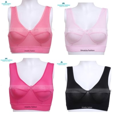 Picture of Two Pieces Short Semis Sports Bra For Teenagers - Stylish and Comfortable Bra Set for Active Teenagers - Multi - Int:33