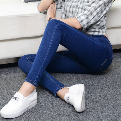 Picture of Jeans Style Streachable Slim fit Skinny Denim Pencil Teenage Pant - Blue - Waist:33