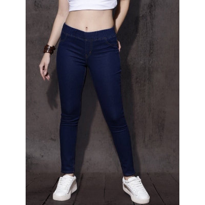 Picture of Jeans Style Streachable Slim fit Skinny Denim Pencil Teenage Pant - Navy Blue - Waist:28