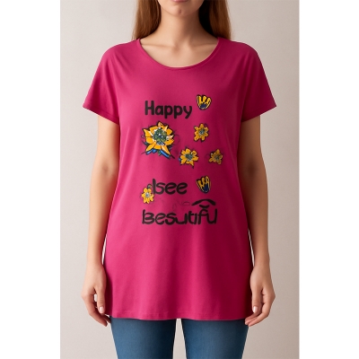 Picture of Fashionable Ladies Comfortable Casual Cotton T-Shirt  - t-shirt-1 - Int:30