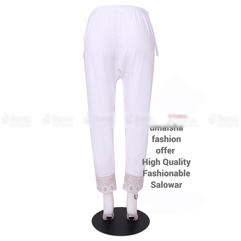 Picture of Ladies Pant Cut Bottom Ful China linen Payjama Jeggings - White - Waist:30