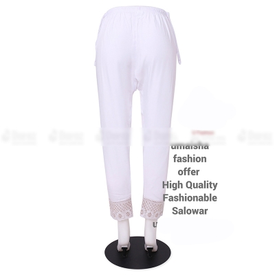 Picture of Ladies Pant Cut Bottom Ful China linen Payjama Jeggings - White - Waist:30