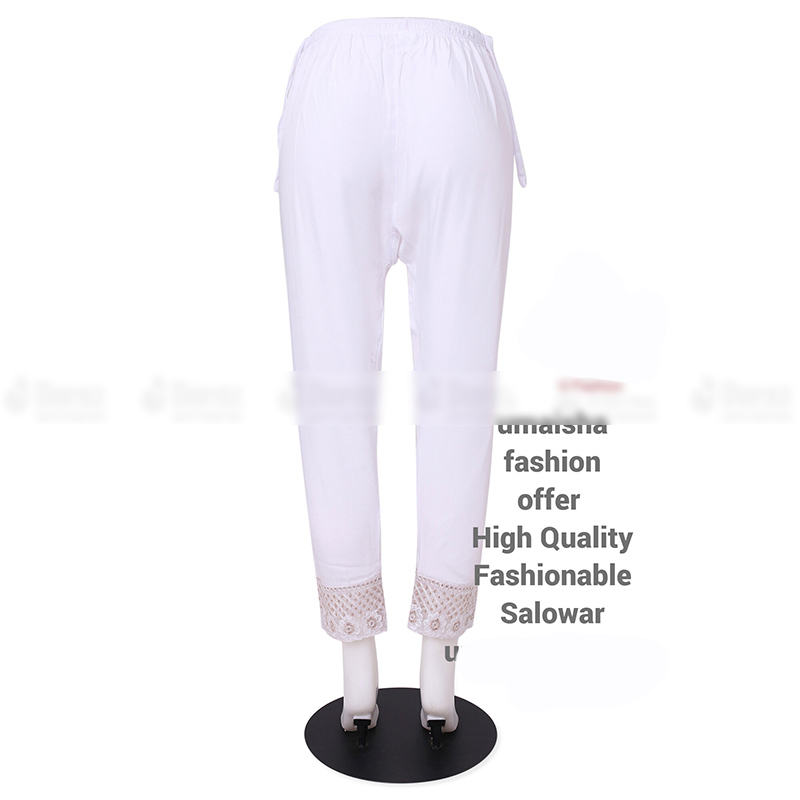 Picture of Ladies Pant Cut Bottom Ful China linen Payjama Jeggings - White - Waist:28