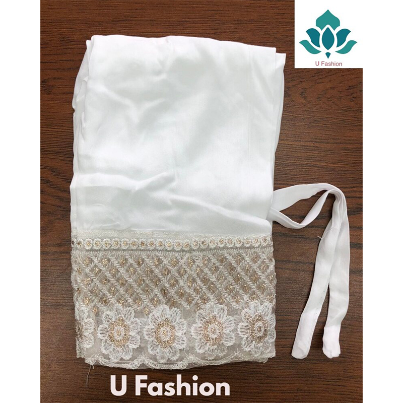 Picture of Ladies Pant Cut Bottom Ful China linen Payjama Jeggings - White - Waist:28