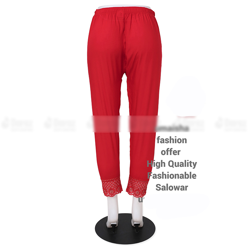 Picture of Ladies Pant Cut Bottom Ful China linen Payjama Jeggings - Red - Waist:26