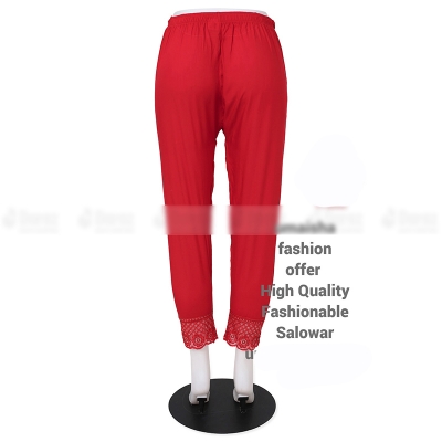 Picture of Ladies Pant Cut Bottom Ful China linen Payjama Jeggings - Red - Waist:26